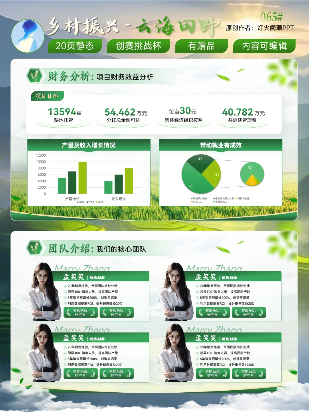 乡村振兴PPT模版太宝藏了吧，创赛助农项目