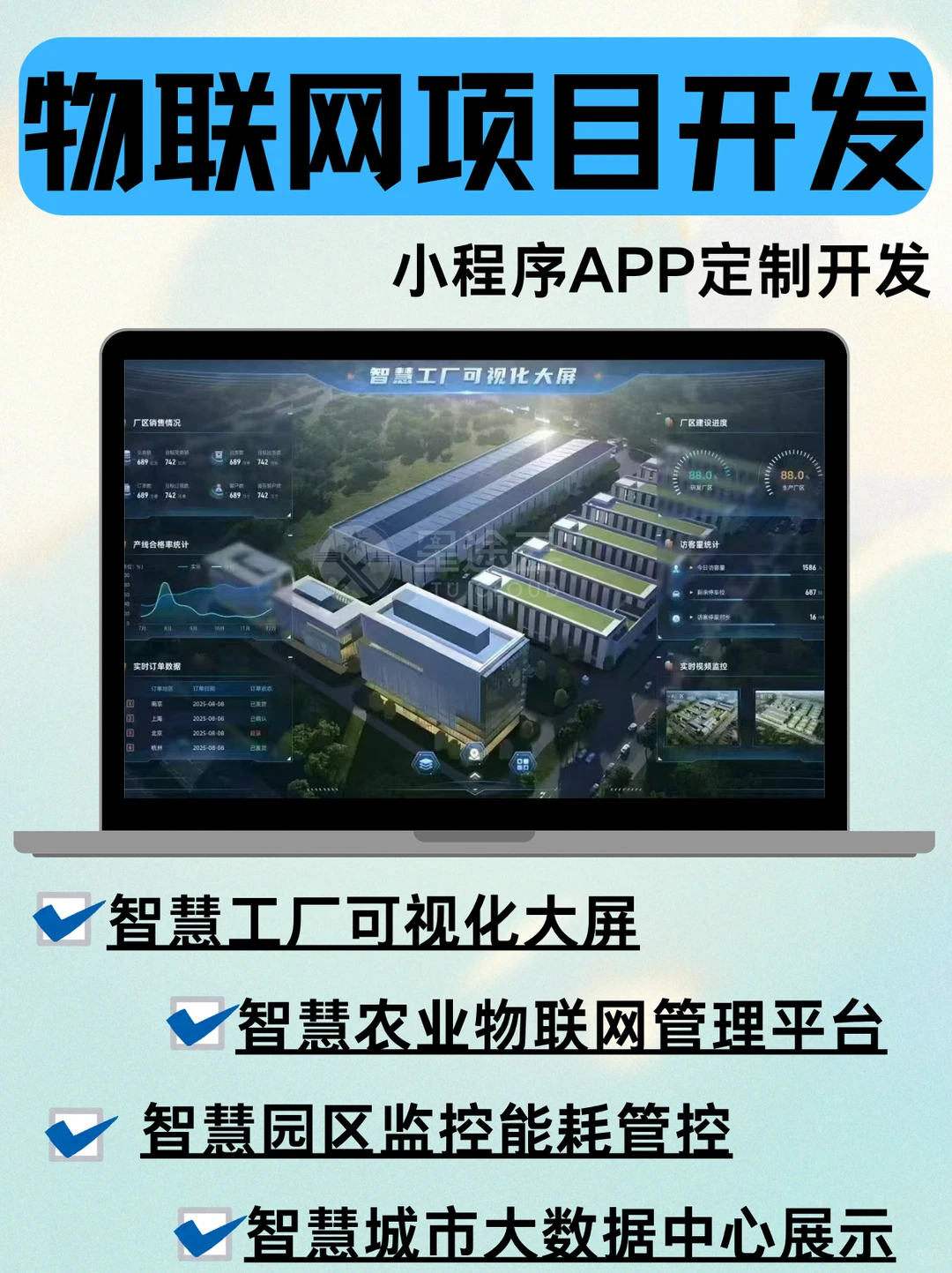 物联网项目定制开发智慧产业可视化平台管理