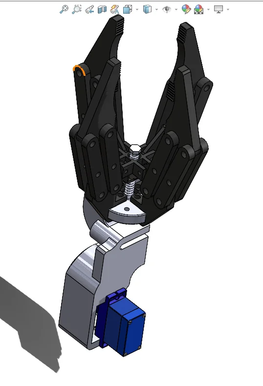 线性运动4爪夹持器设计|机械手设计