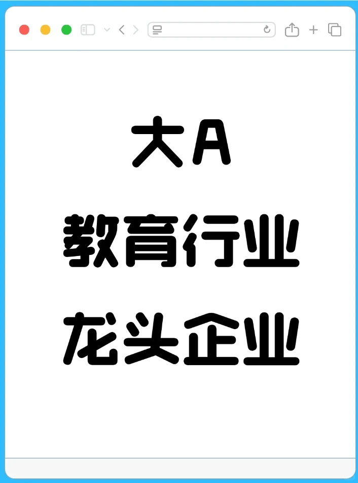 大A教育行业龙头