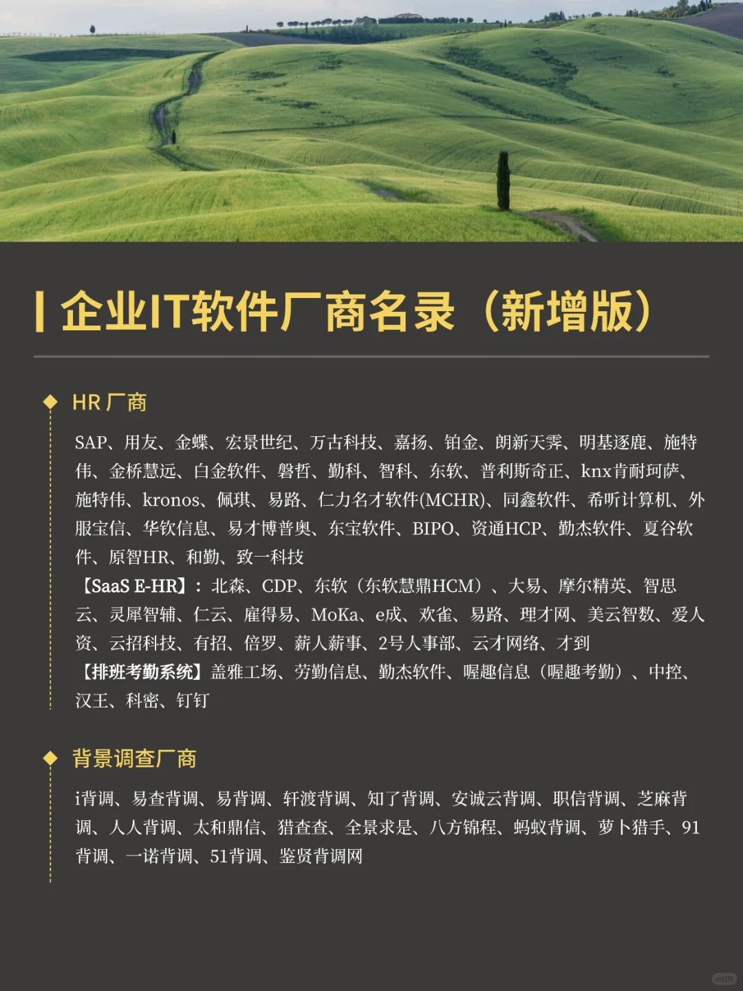 国产IT软件厂商名录更新版！