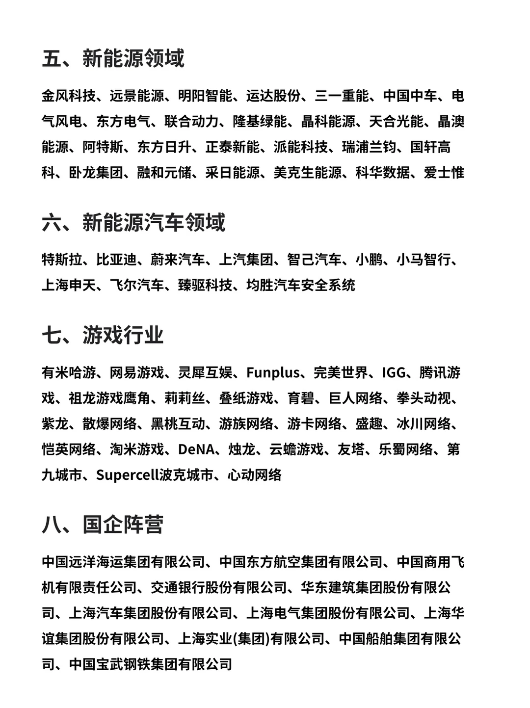 上海各头部领域值得去的天花板企业名单…