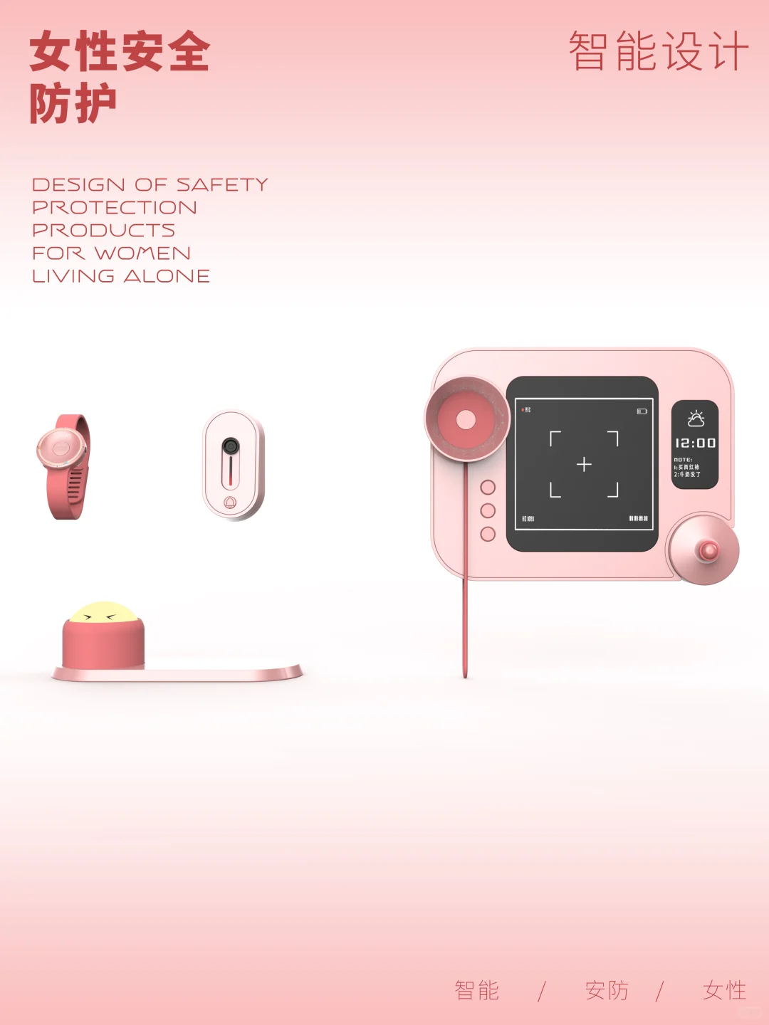 产品/工业原创设计 女性居家安全防护的设计