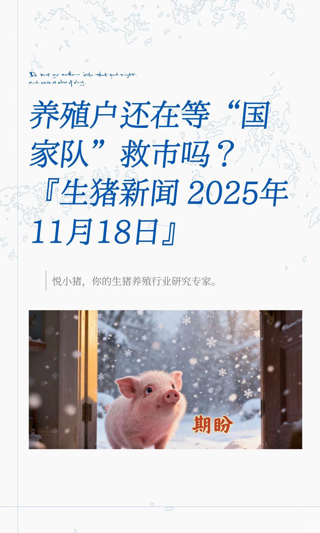 养殖户还在等“国家队”救市吗？『生猪新闻