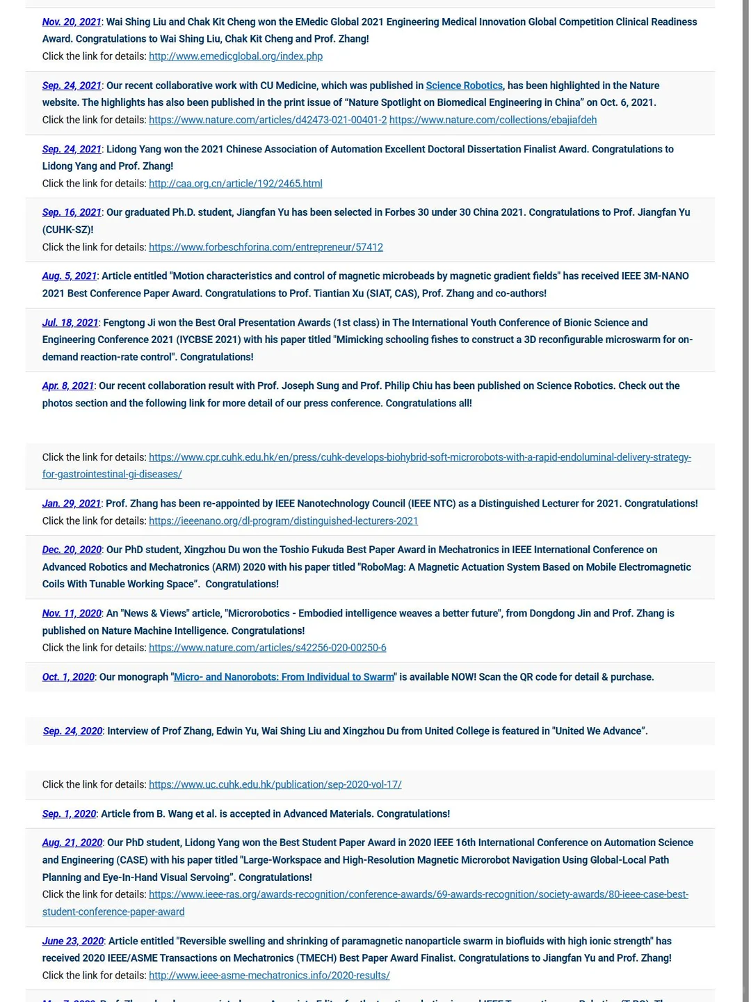 ?香港中文大学|微纳机器人生物医学应用博导捞人