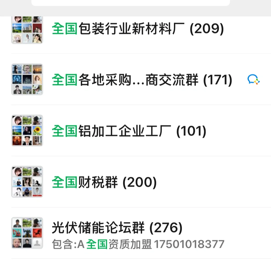 全国外贸出口群、共享群、企业资料10元起