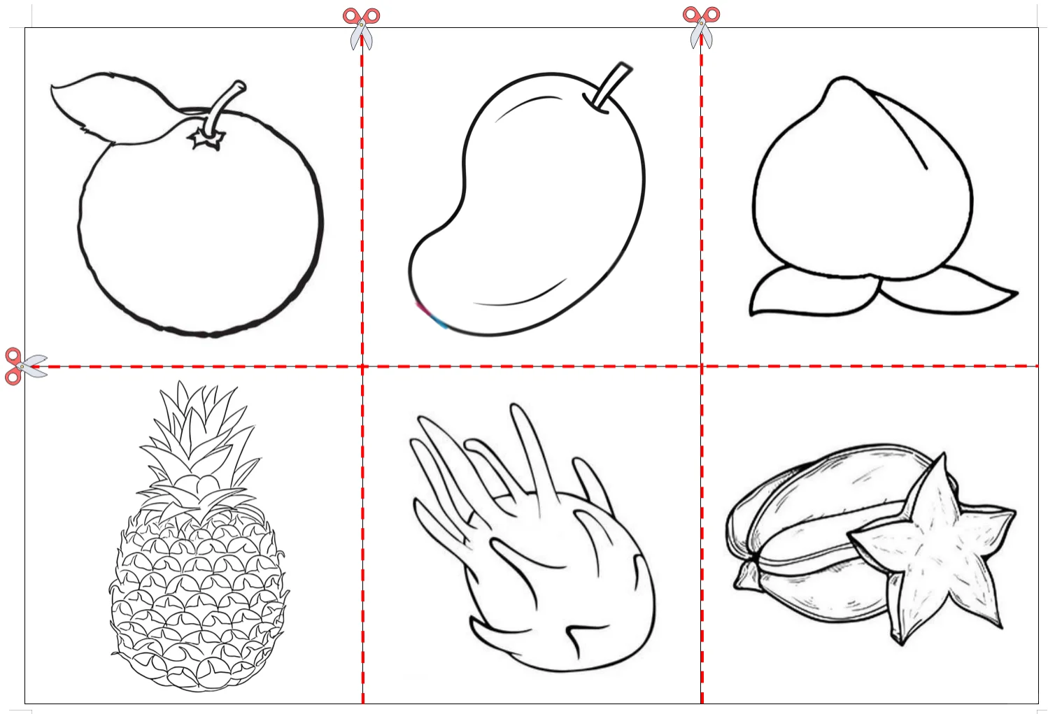 水果类简笔画24张名词认知卡自闭症宝宝益智