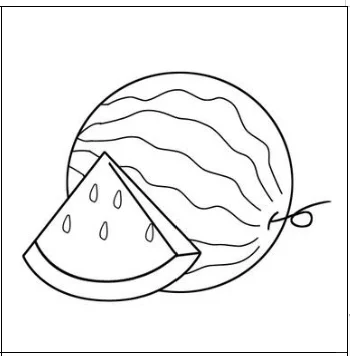 水果类简笔画24张名词认知卡自闭症宝宝益智