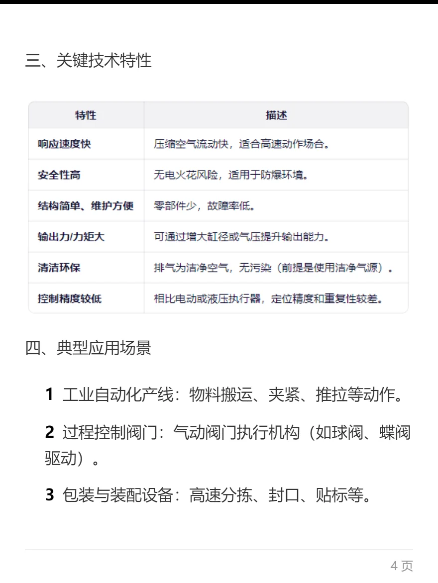 气动执行器技术总结