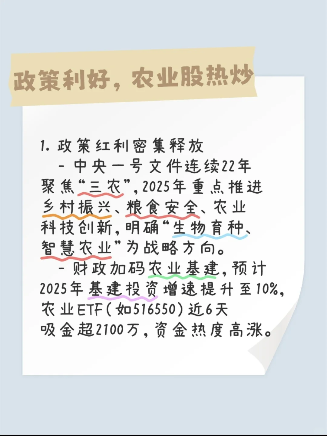 ?2025农业基金走势预测｜政策红力