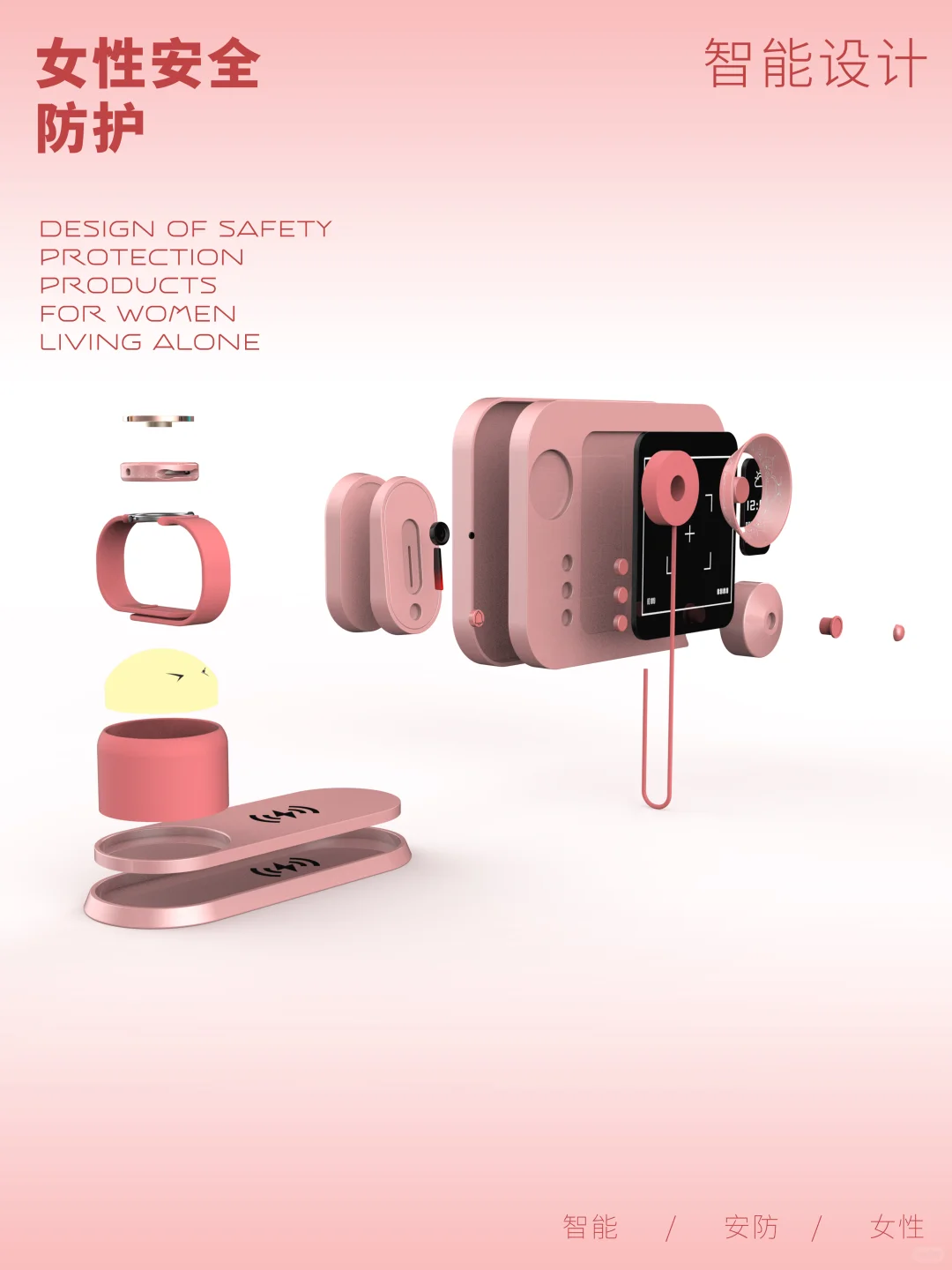 产品/工业原创设计 女性居家安全防护的设计