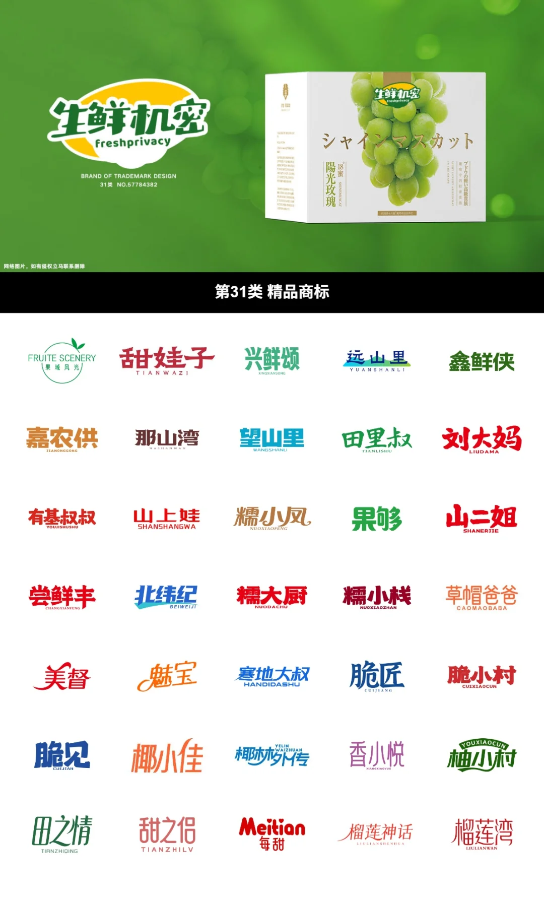 31类 水果商标