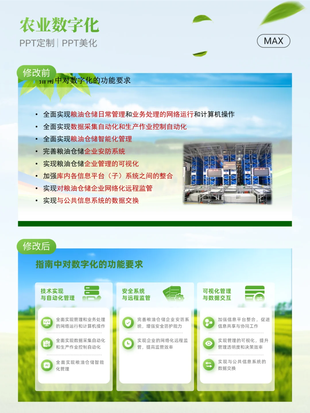 这份绿色农业PPT的三维表格真的是太酷啦！