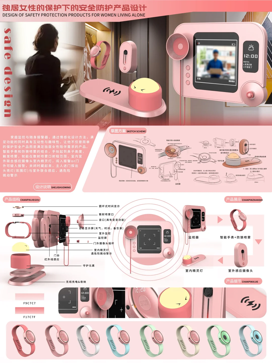产品/工业原创设计 女性居家安全防护的设计