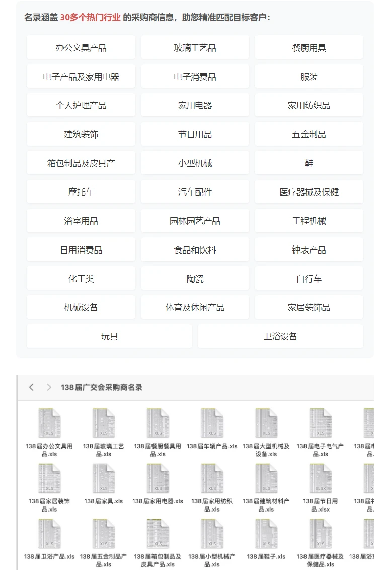 第138届广交会海外采购商名录