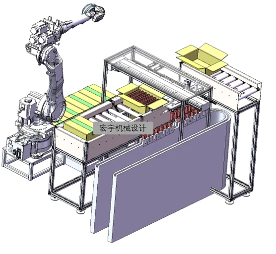工装-自动拆箱上料输送机构