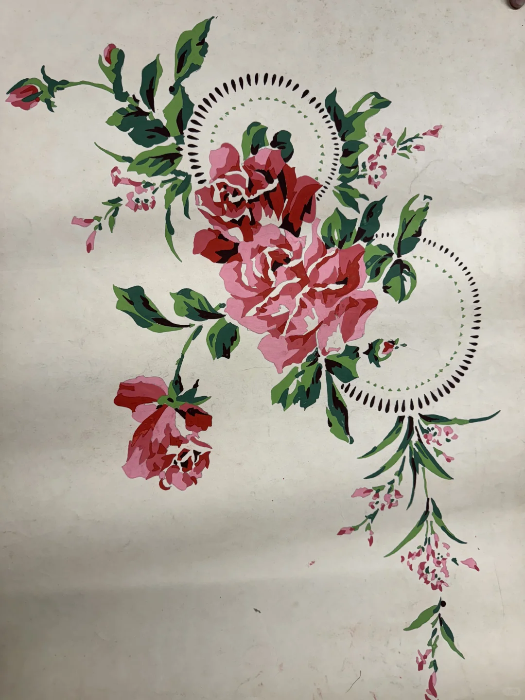 你家有这个床单吗|珍贵70年代床单纹样手稿