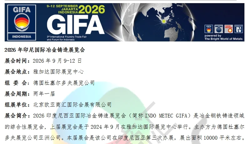 2026年印尼铸造展