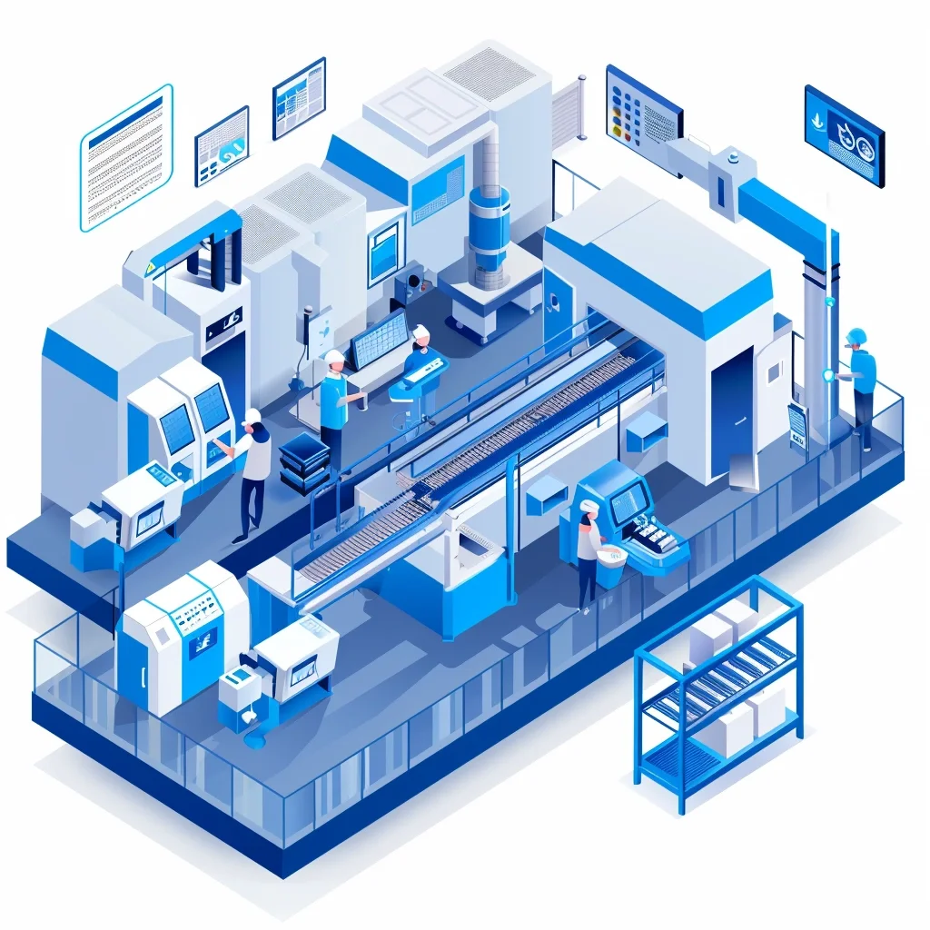 2.5D 蓝色工厂流水线设计?。（mj练习篇）