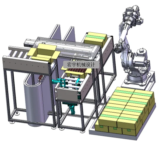工装-自动拆箱上料输送机构