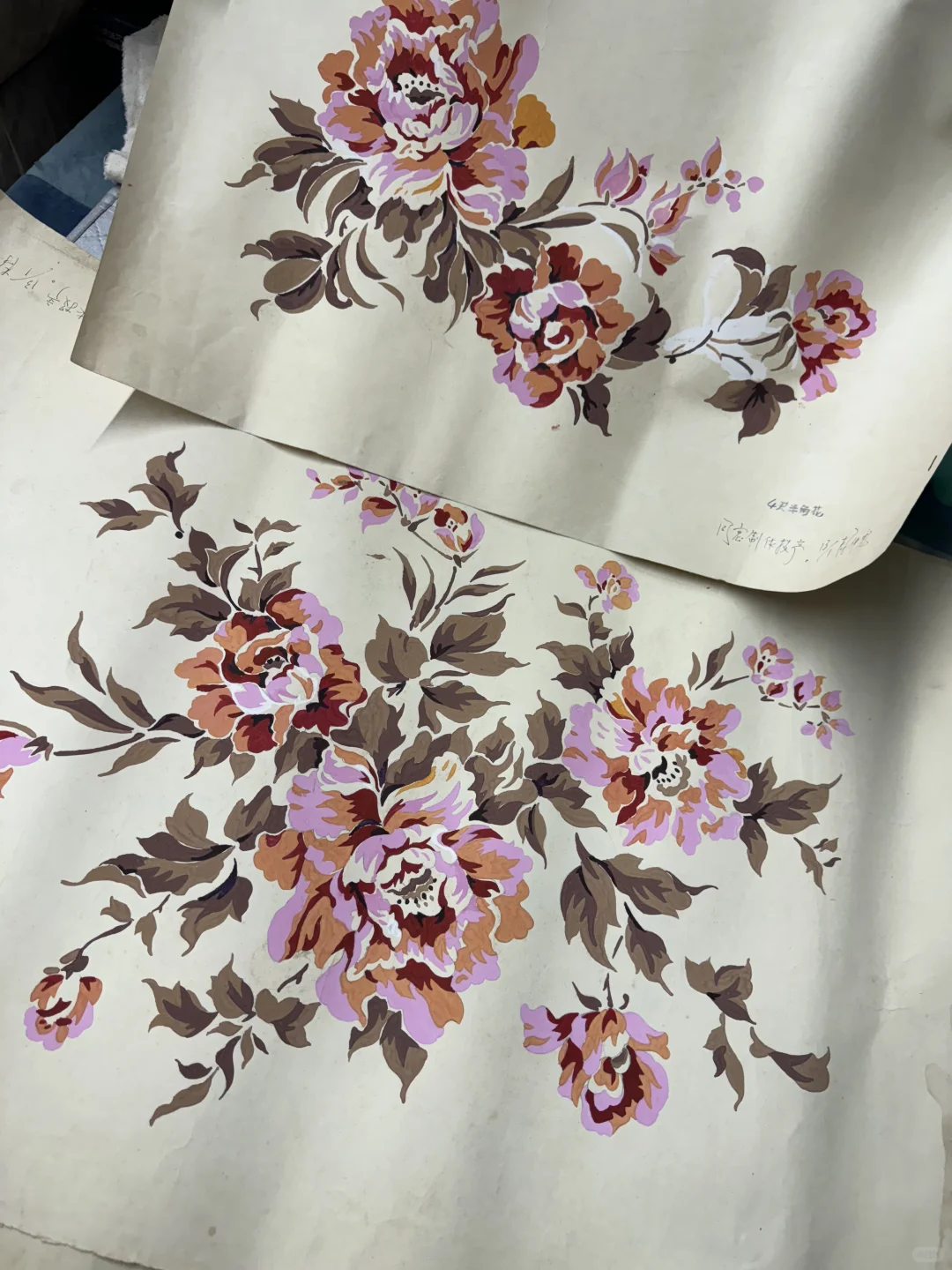 你家有这个床单吗|珍贵70年代床单纹样手稿