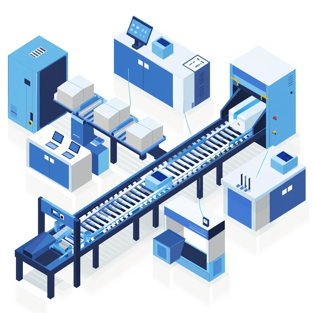 2.5D 蓝色工厂流水线设计?。（mj练习篇）