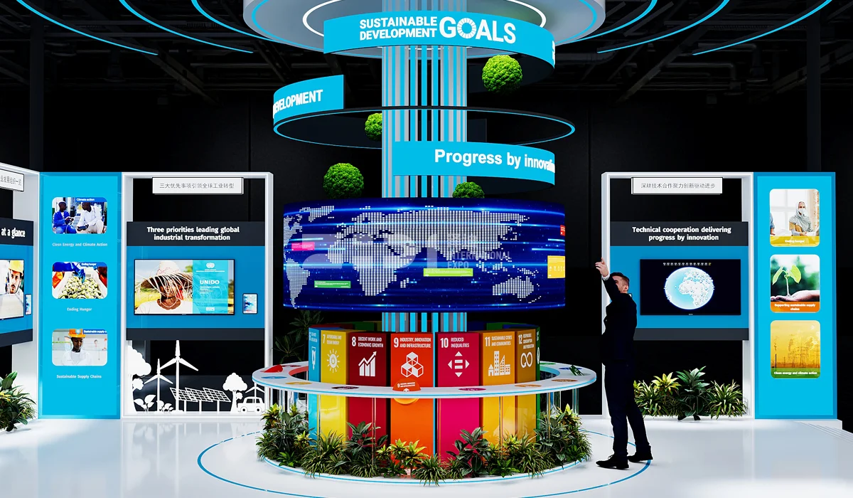 工业科技?上海进博会展览展台装修搭建落地