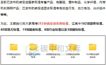 推荐产品碳足迹实用标准！共计252项！