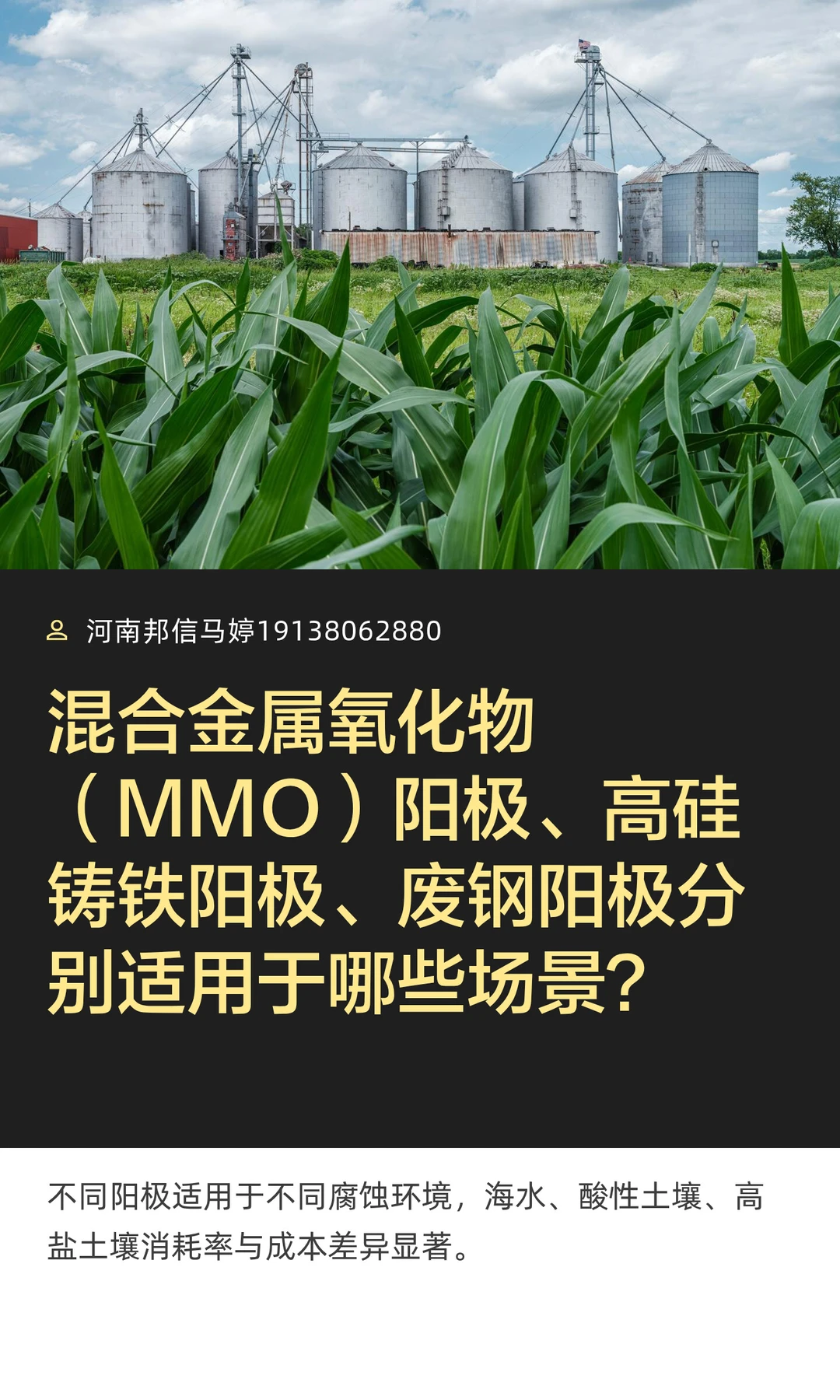 混合金属氧化物（MMO）阳极、高硅铸铁阳极