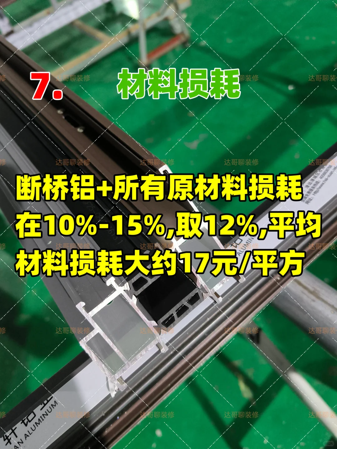 断桥铝窗成本核算、14项成本核算