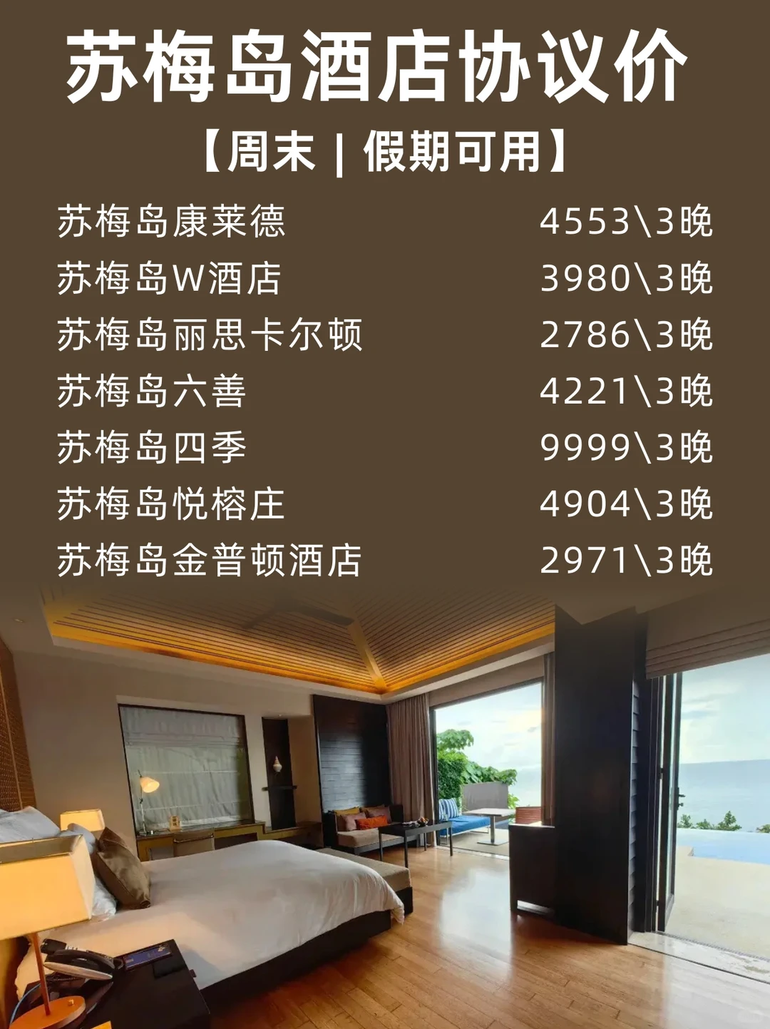 苏梅岛酒店价格雪崩！快冲?
