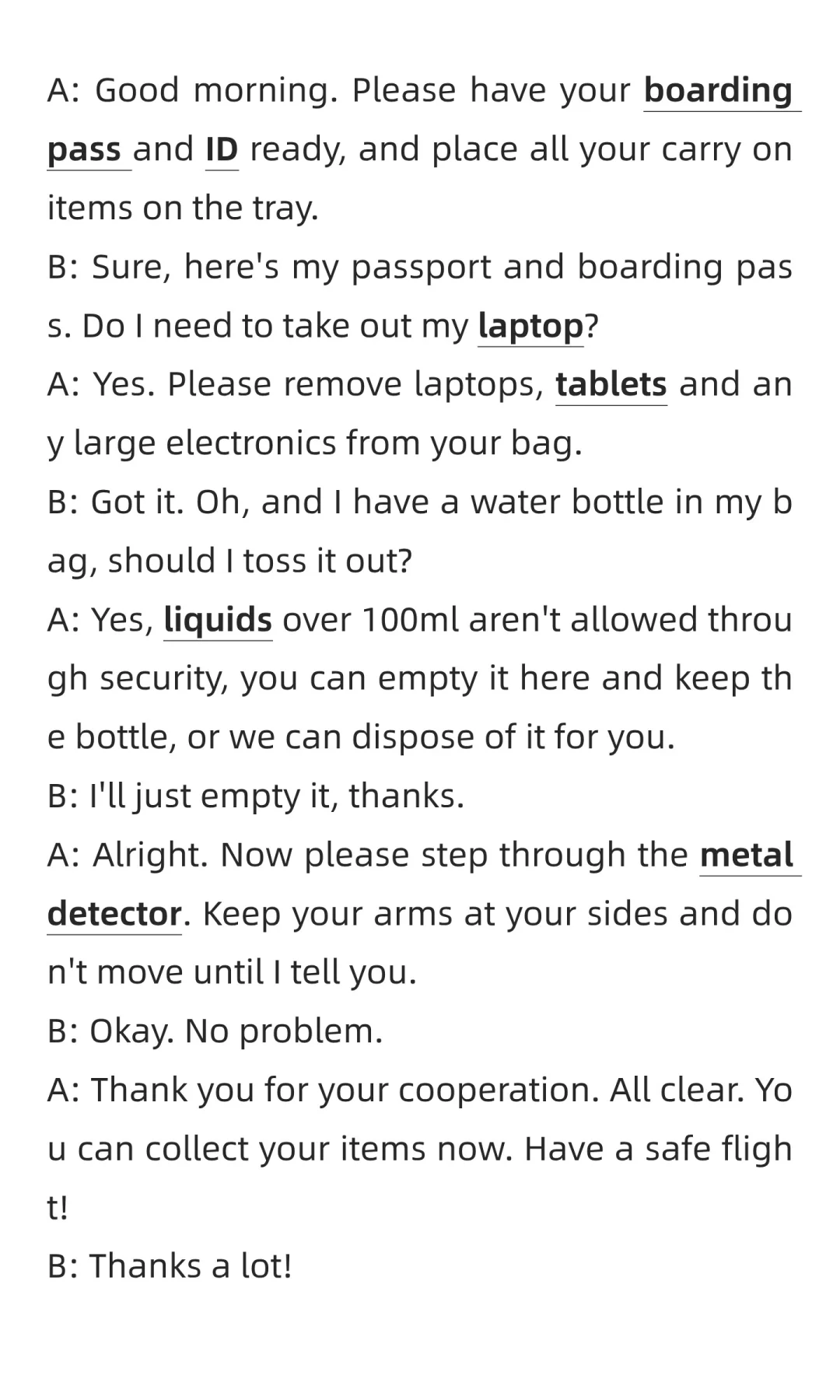 请用英文说出这段话-030-机场过安检