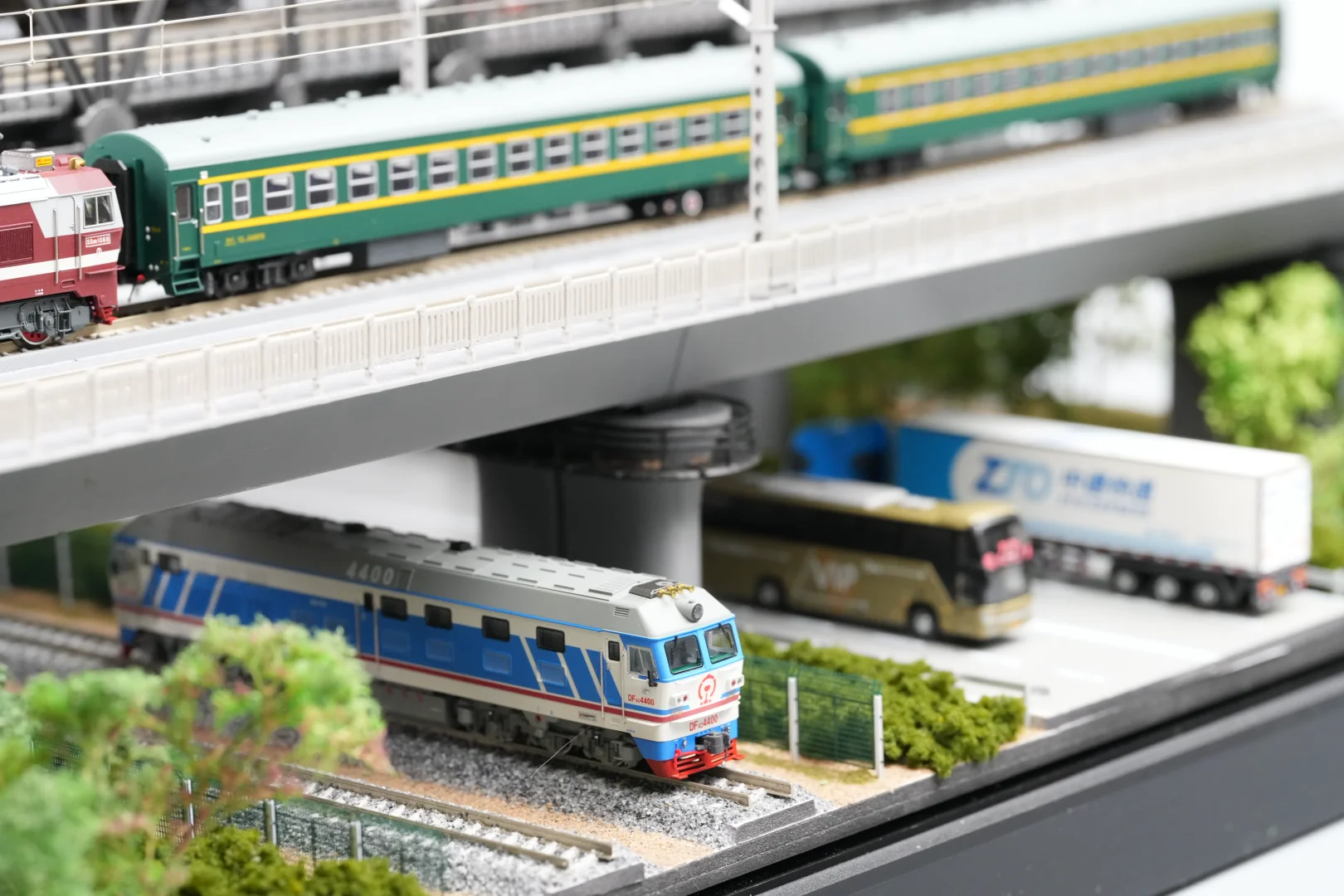【N比例】火车模型 铁路交通枢纽场景展示盒