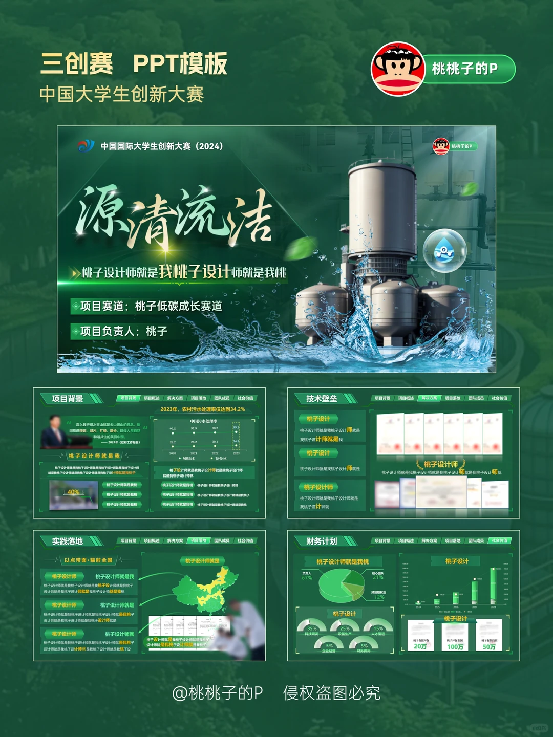 ?国金| 水能源绿色风格定制创赛PPT❗