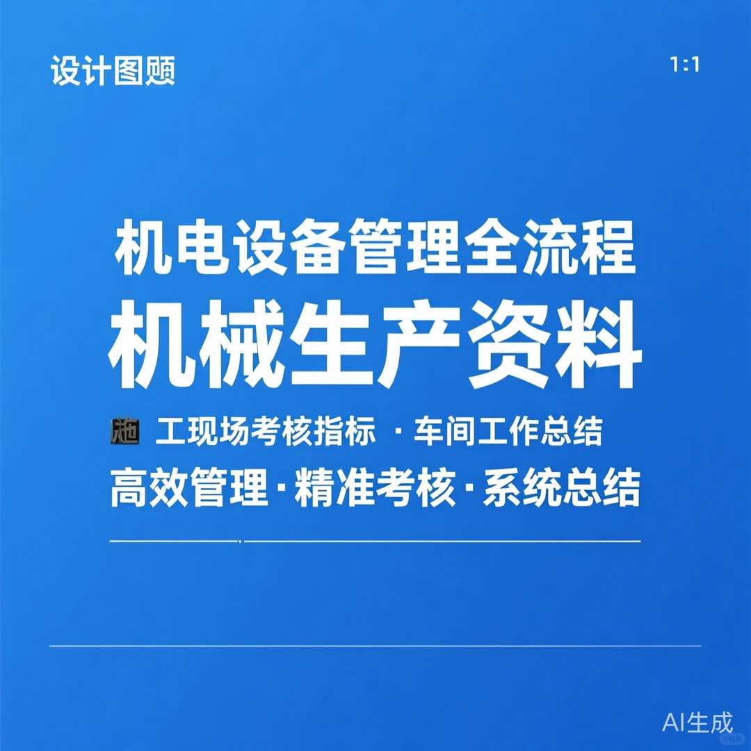 机械生产资料管理流程｜车间考核指标总结