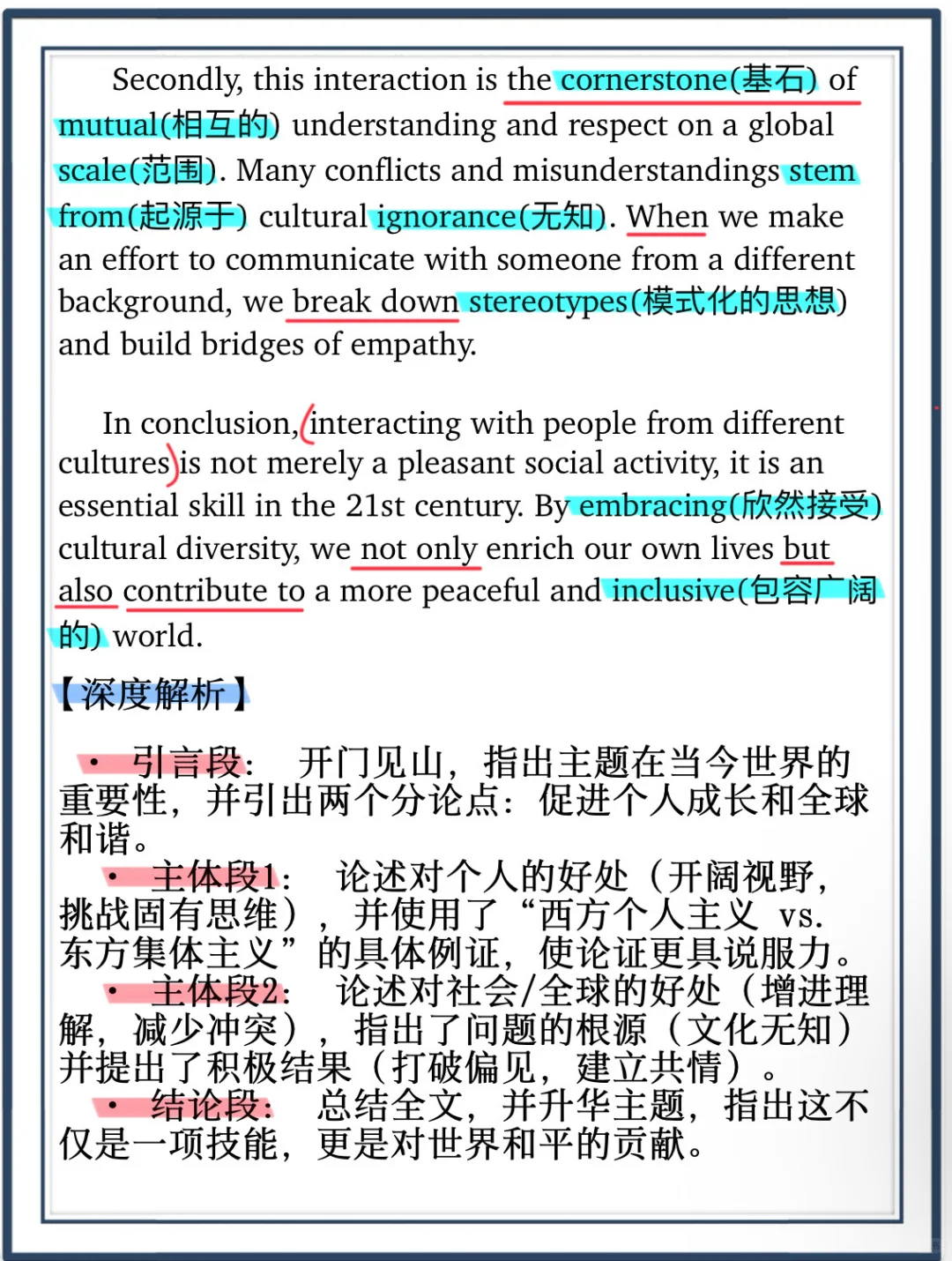 Day 36: 六级范文精读｜跨文化交流的重要性