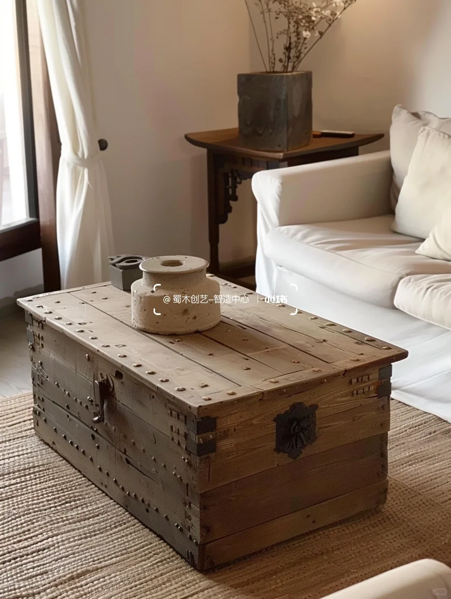 旧物改造｜用老木箱子爆改成了茶几❗️