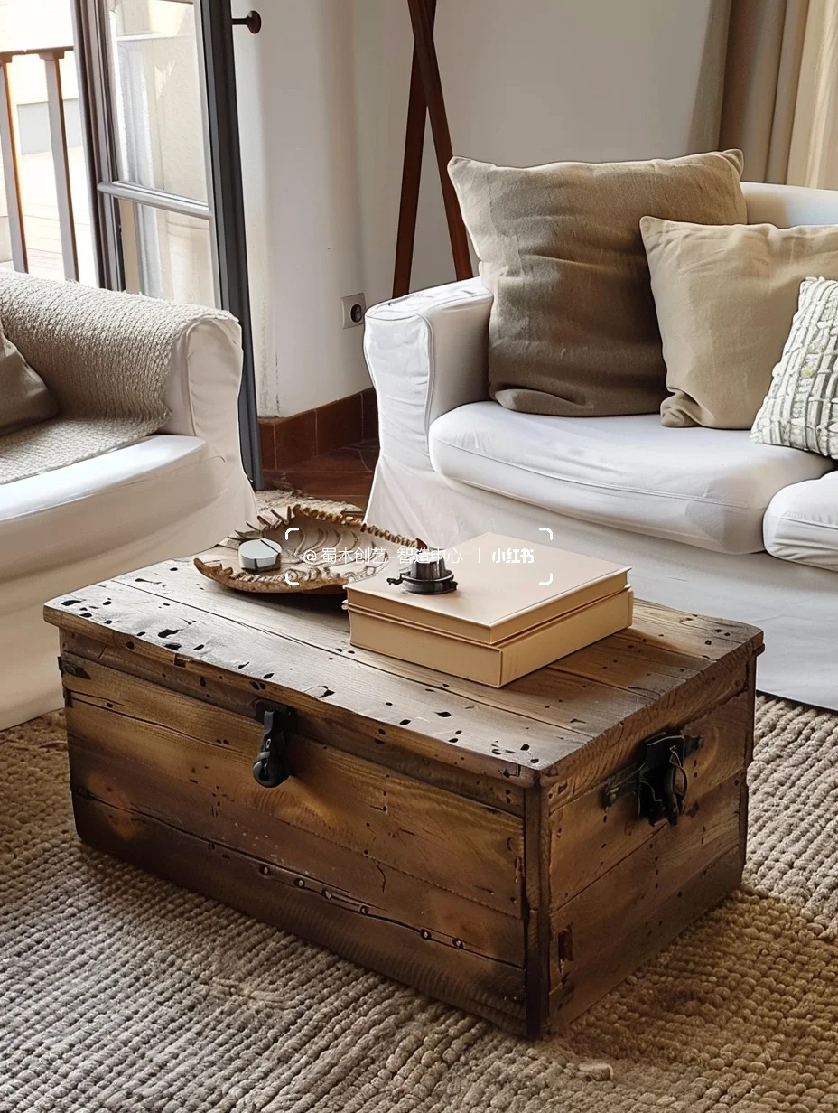 旧物改造｜用老木箱子爆改成了茶几❗️