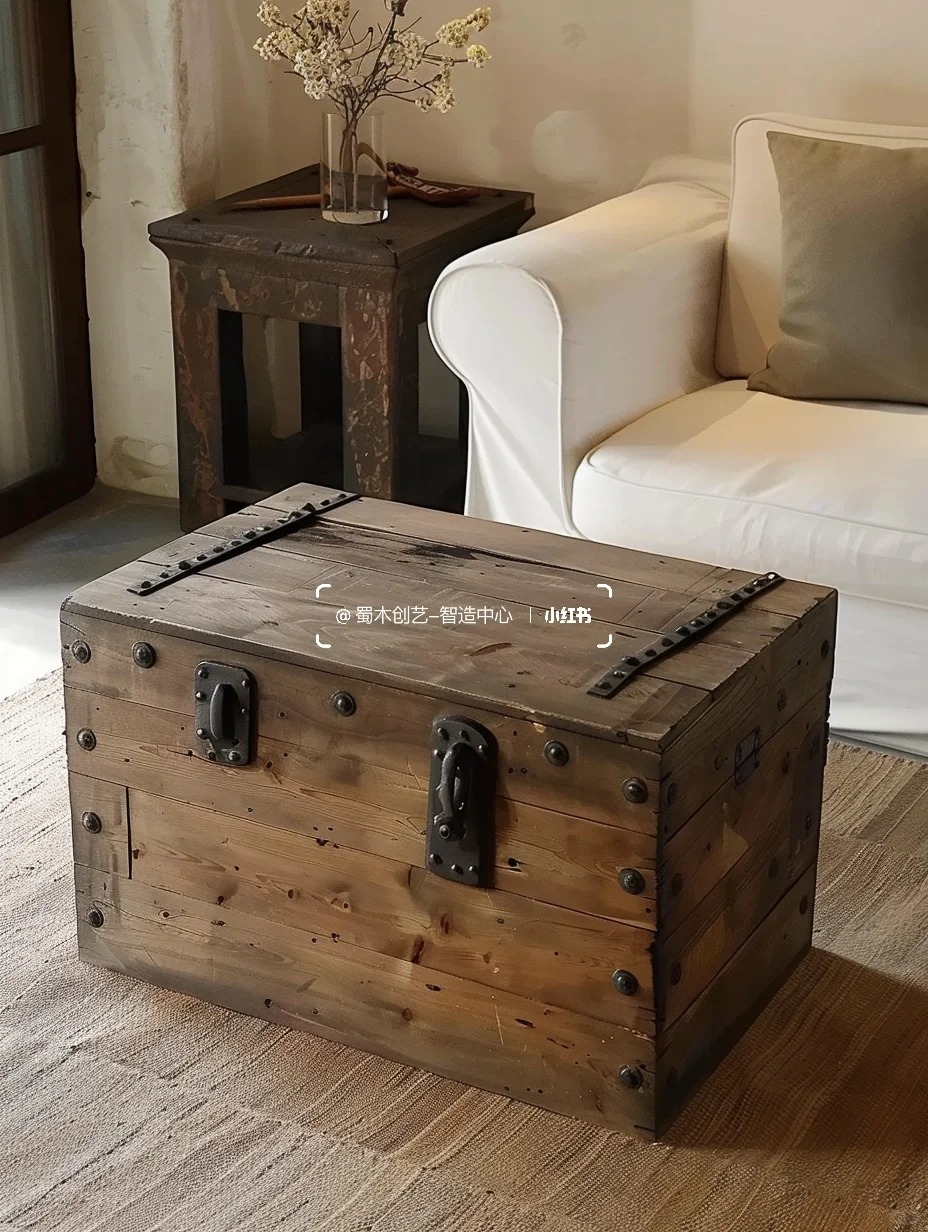 旧物改造｜用老木箱子爆改成了茶几❗️