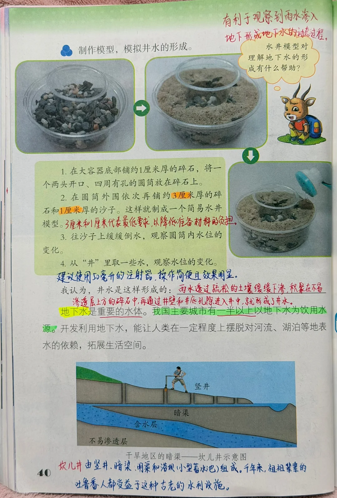 3上科学10.《地下水》课堂笔记