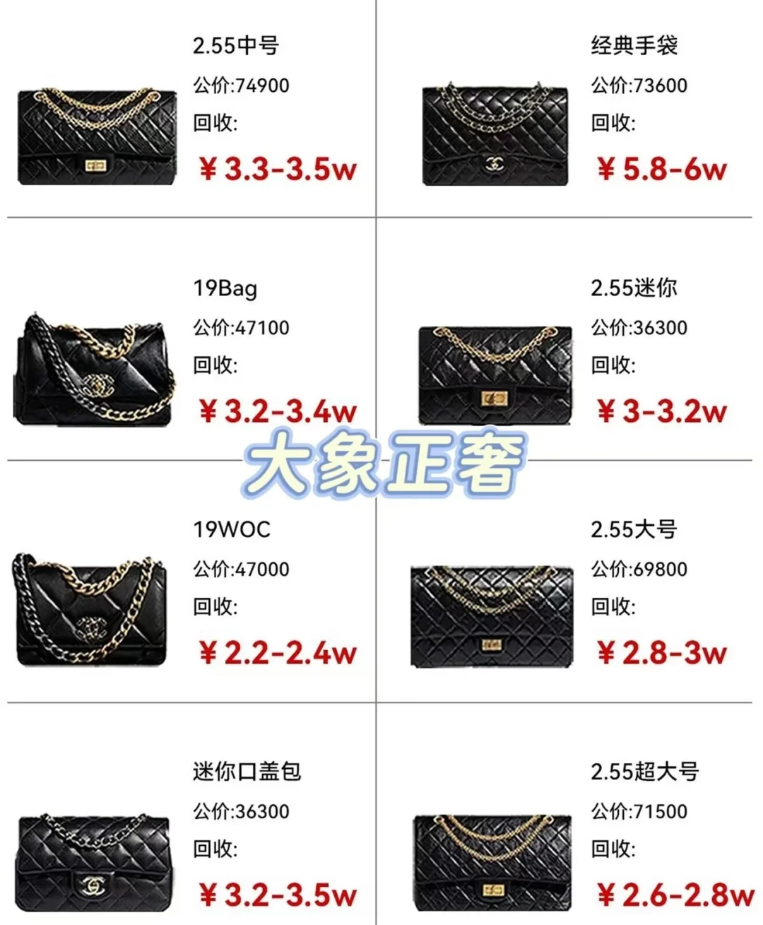 滴滴滴!香奈儿包包保值行情大放送!