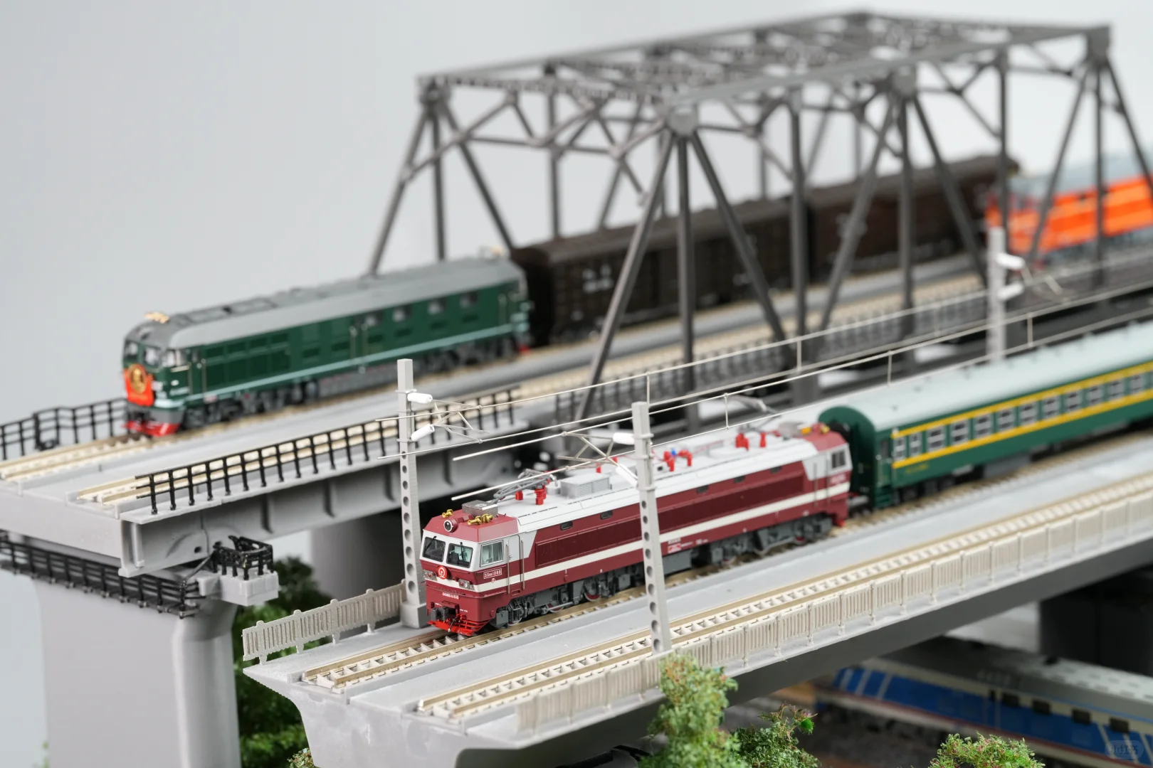 【N比例】火车模型 铁路交通枢纽场景展示盒