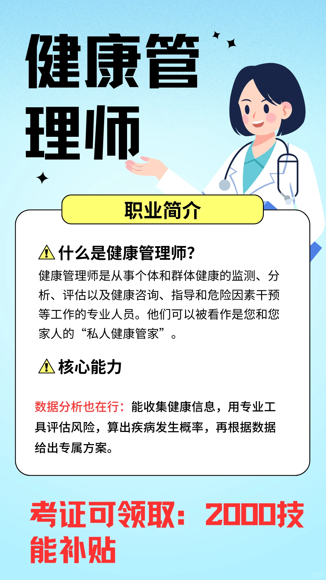 每天认识一个职业|健康管理师