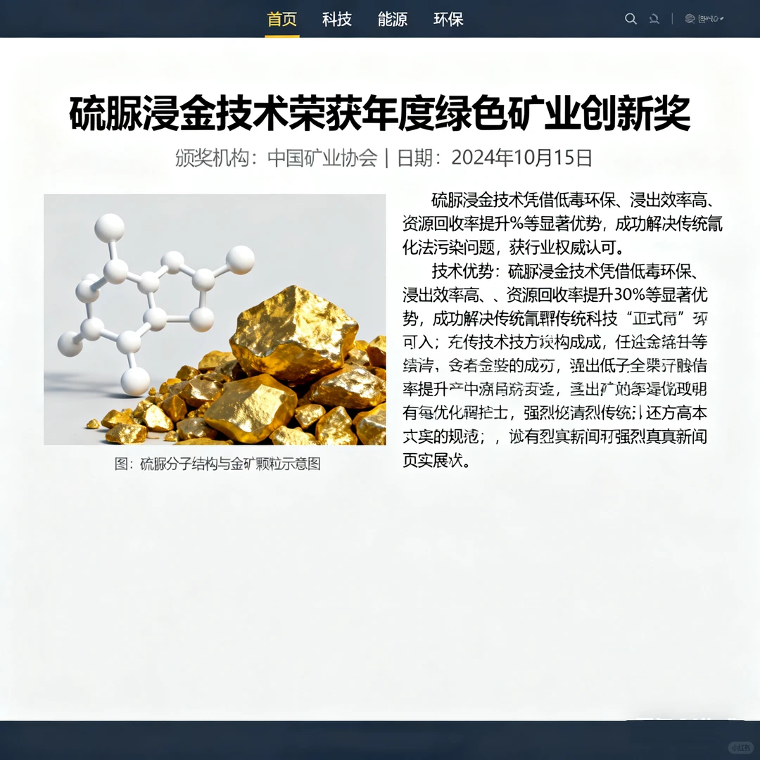 硫脲提金技术大突破！环保高效，矿业新风口