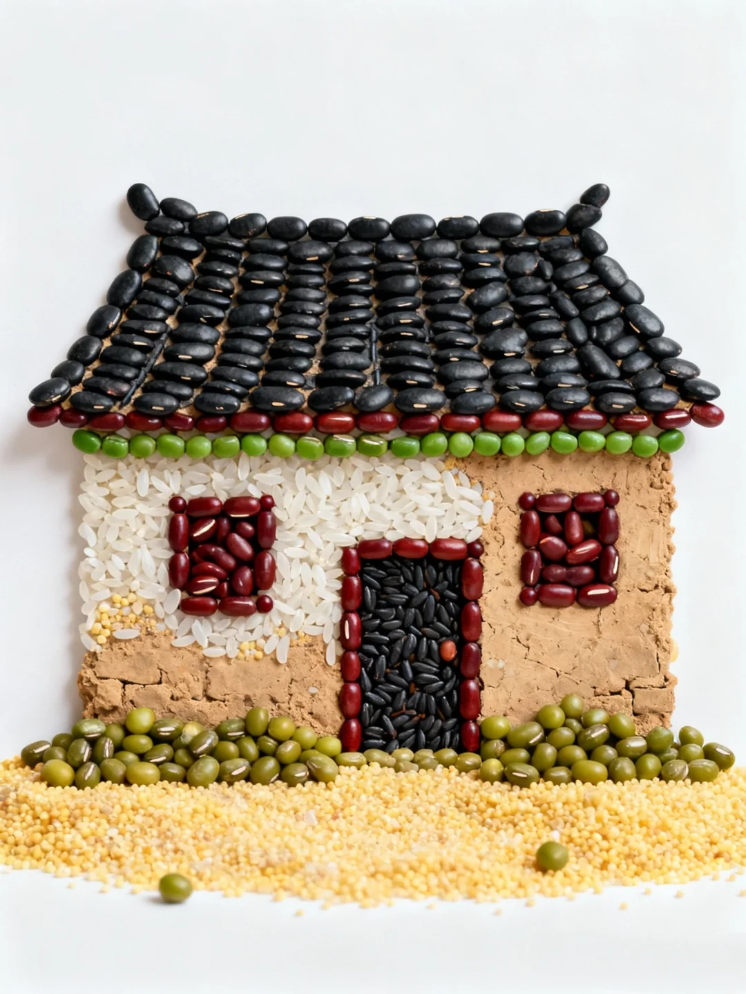 创意五谷贴画——旧舍