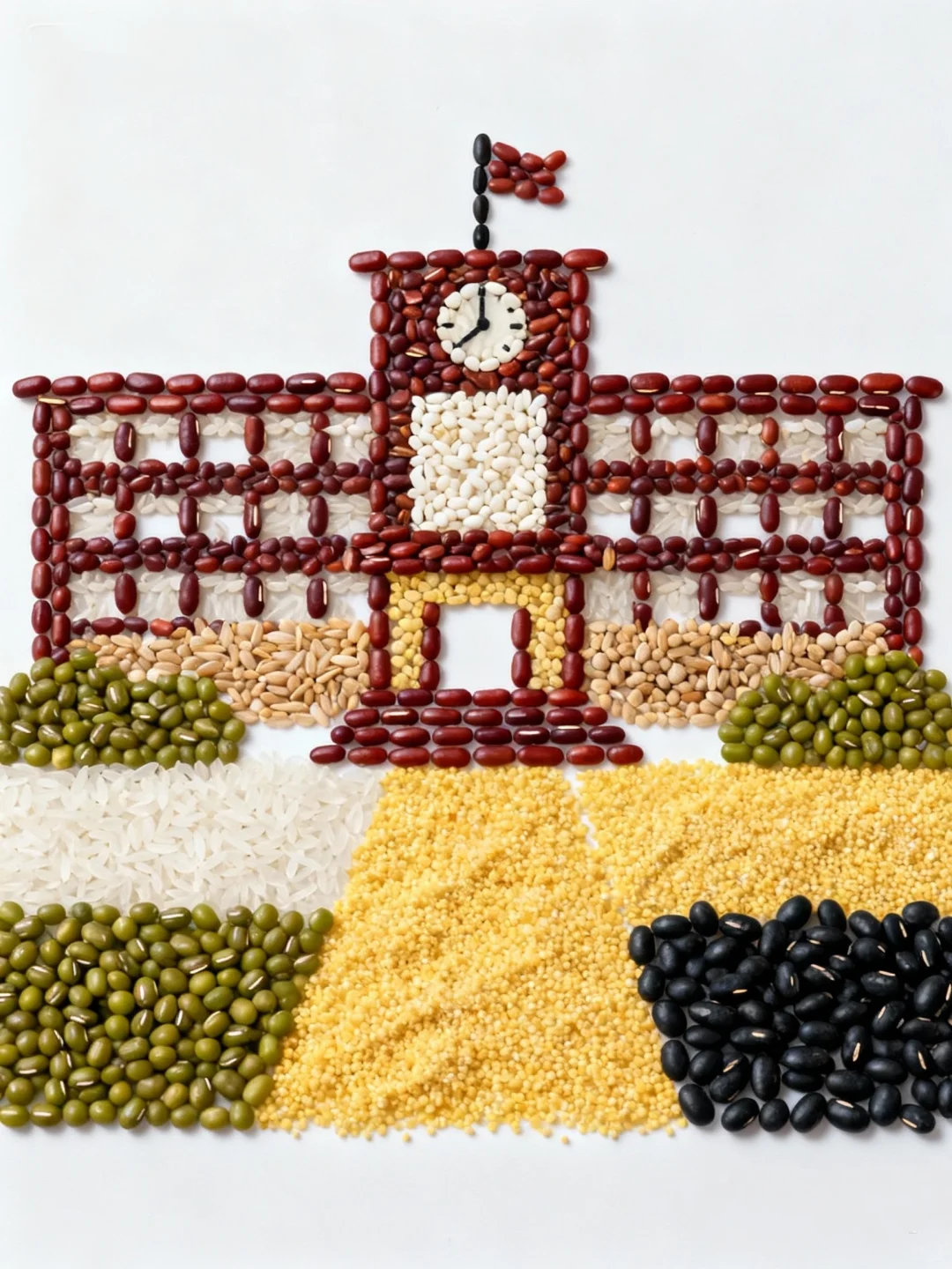 创意五谷贴画——学校