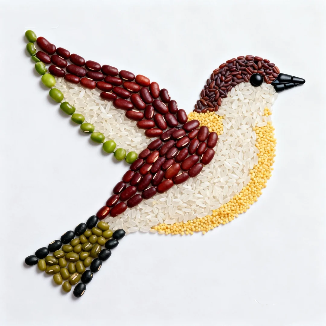 创意五谷贴画——小鸟?