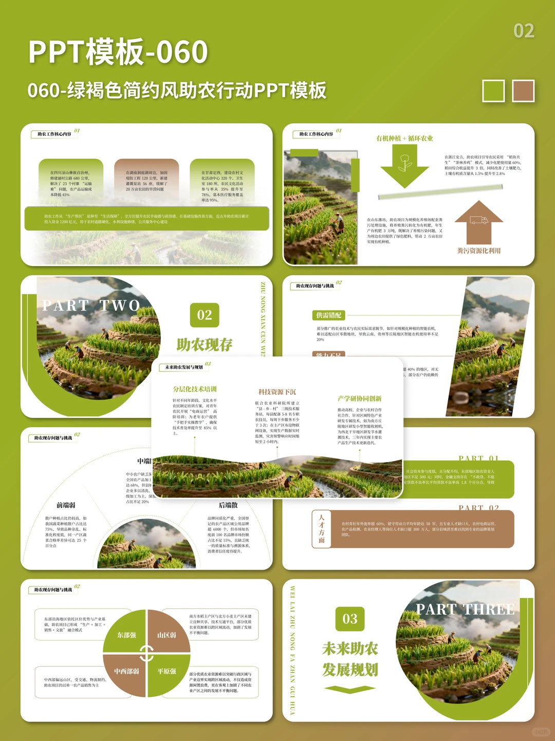 Vol.060助农行动PPT模板