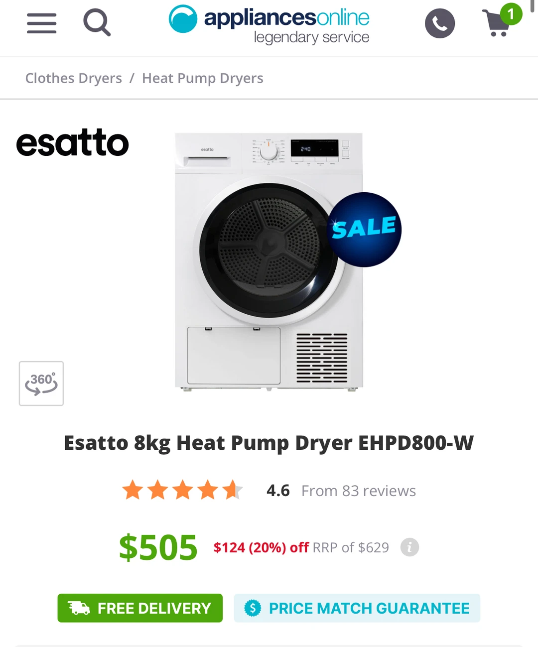 【Esatto热泵烘干机限时特惠｜8kg实付$455起