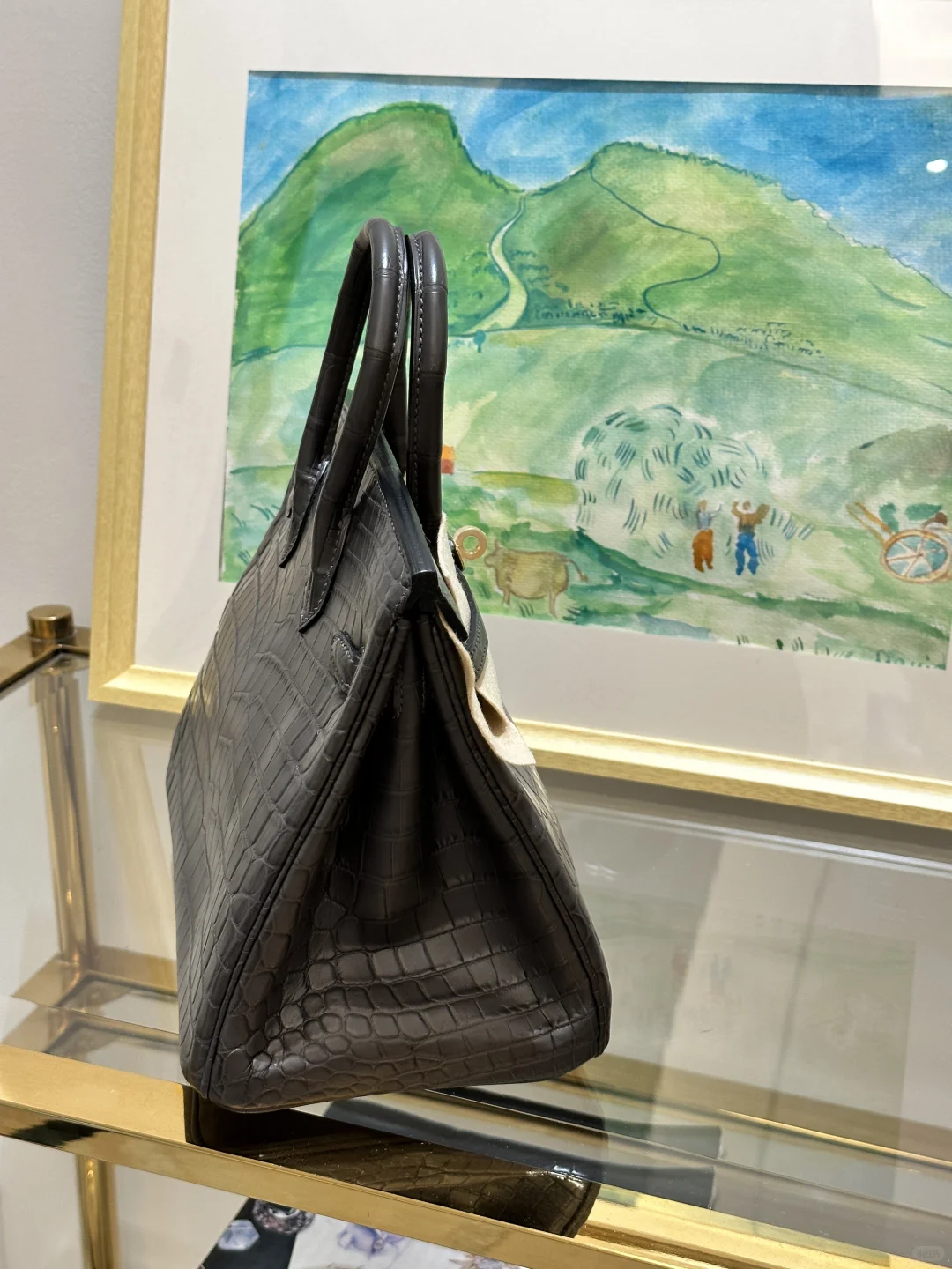 石墨灰尼罗鳄Birkin｜金扣配灰调贵气到犯规